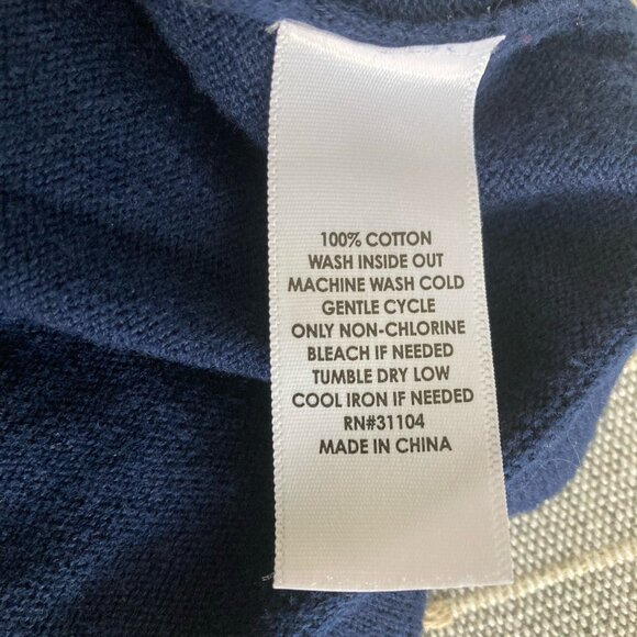 Crown & Ivy Pullover Tunic Sweater Bows On Back Navy Tight Knit Cotton Artsy XL - Picture 7 of 8